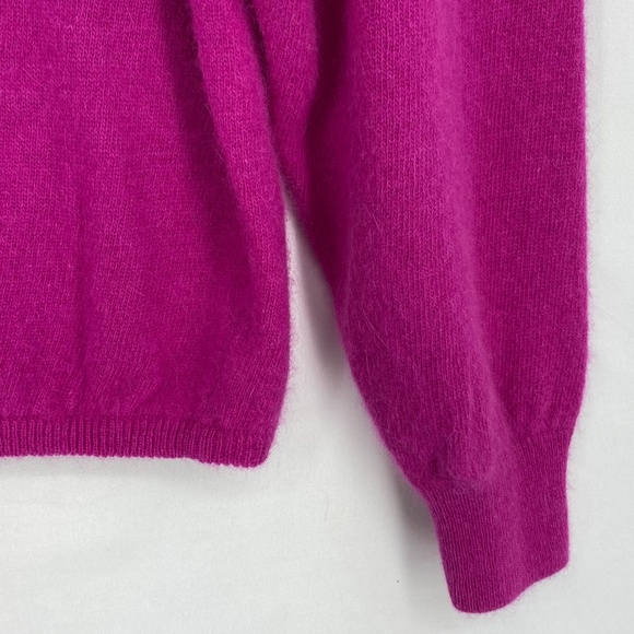 Richards & Jones Womens Large Vintage Pullover Sweater Fuchsia Pink Wool Angora - Picture 4 of 14